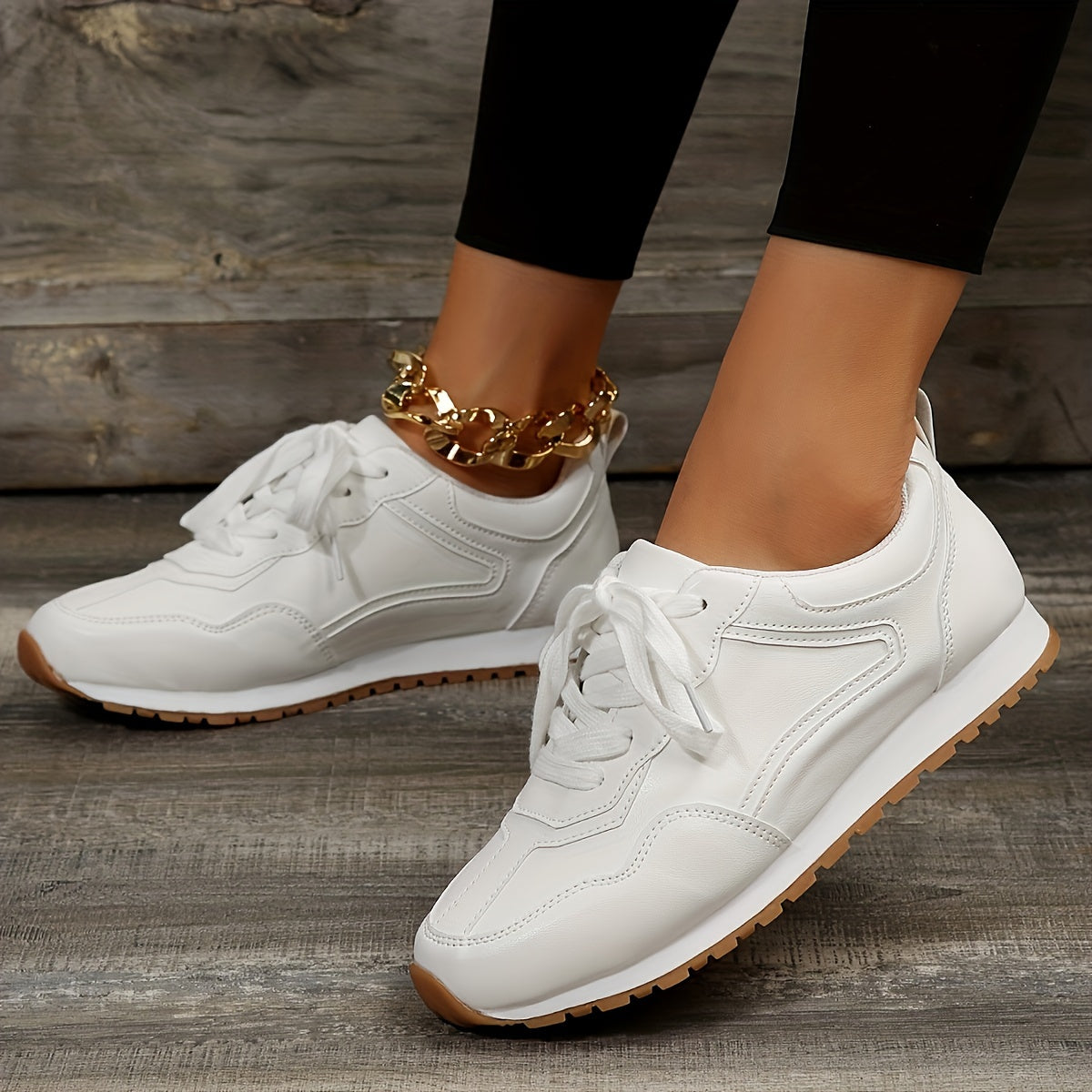 Women's Platform Sneakers Lace Up Outdoor Shoes Lightweight Running Shoes