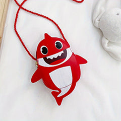 Kids Cartoon Shark Crossbody Bag PU Leather Coin Purse for Girls