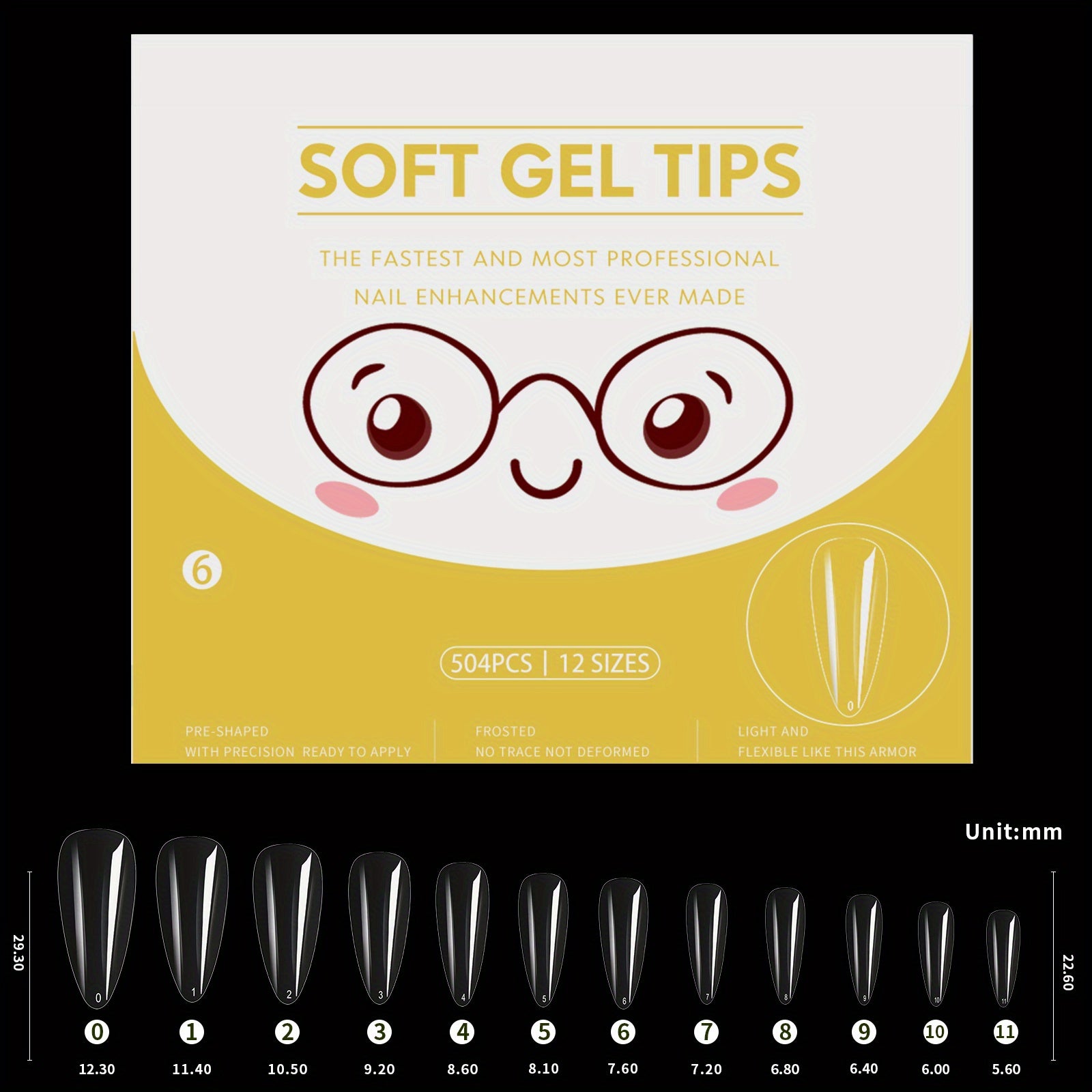 504 pcs Soft Gel Nails Tips for Long Lasting Natural Looking Nails