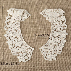 1pair Beige Lace Collar Clothing Accessories