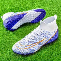 Unisex Turf Football Boots Anti Skid Lace Up Soccer Cleats
