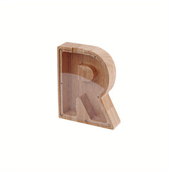 Wooden Piggy Bank DIY Coin Jar For Kids Birthday Gift & Decor