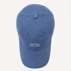 Unisex Sunshade Adjustable Baseball Cap with Mountain Embroidery