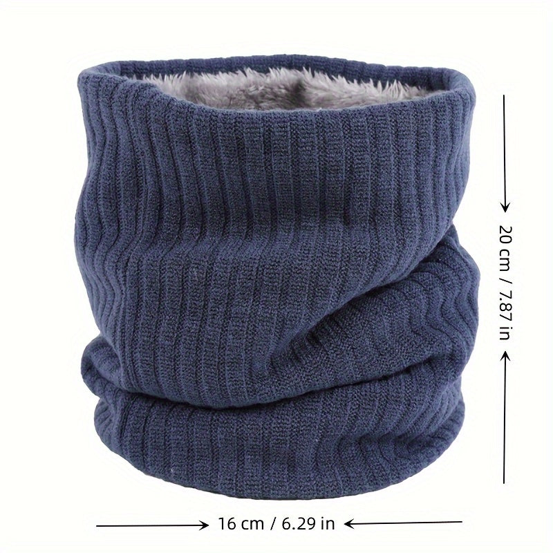 Plush Lined Neck Scarf for Autumn and Winter