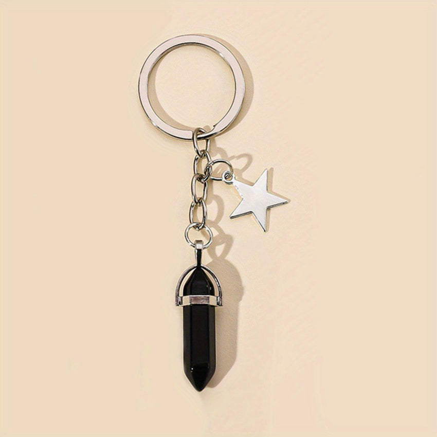 Crystal Decor Keychain Metal Star Moon Key Ring Purse Bag Charm Gift