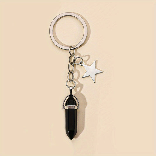 Crystal Decor Keychain Metal Star Moon Key Ring Purse Bag Charm Gift