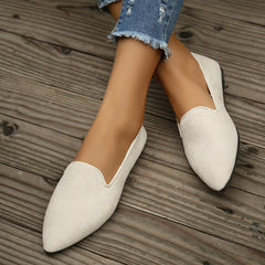 Women's Pointed Toe Moccasin Flats Slip On Comfortable Shoes