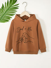 DAD ME Print Kid's Hoodie Long Sleeve Top Hooded Pullover