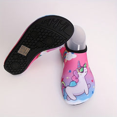 Girl's Rainbow & Pony Water Shoes Quick Dry Non Slip Soft Beach Aqua Socks