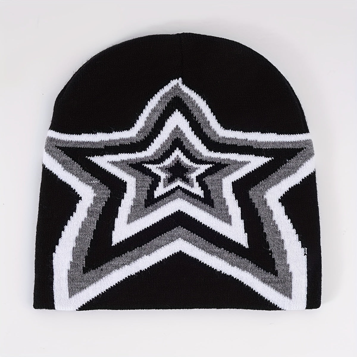 Y2K Candy Star Jacquard Beanie Cap Warm Knit Hat