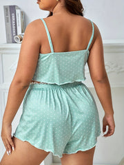 Lace Trim Cami Crop Top & Shorts Set