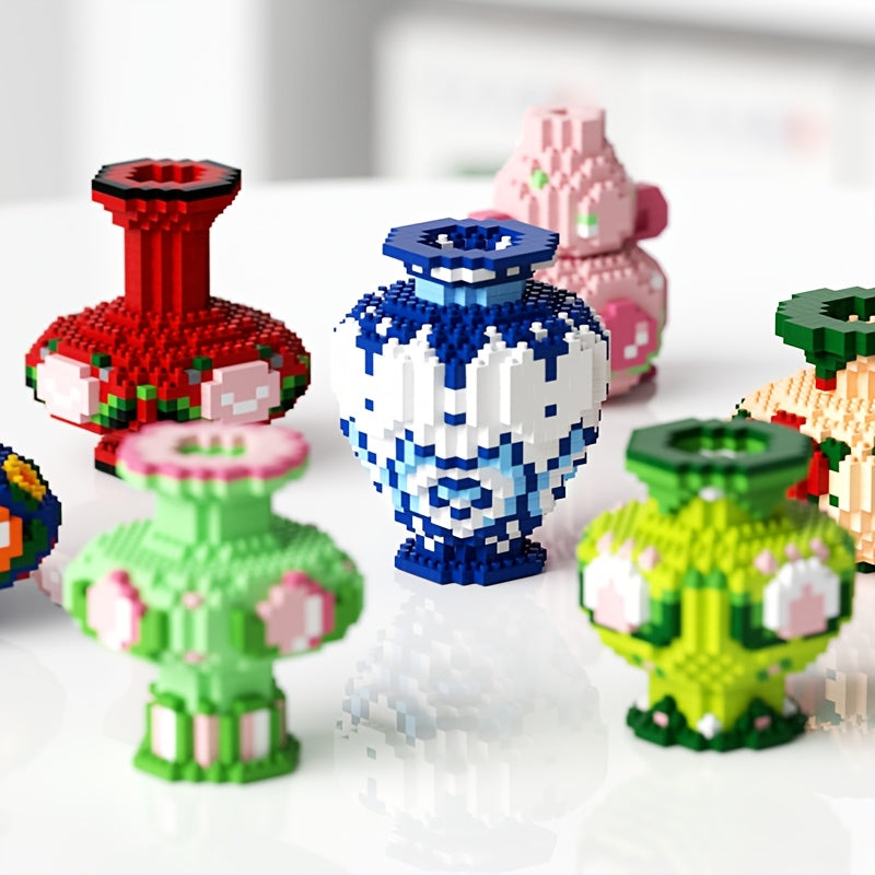 Stacked Building Block Vase Shaped Puzzle Toy