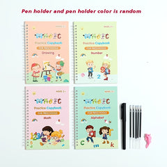 Calligraphy Practice Set: 4 Books, 5 Refills, Pen Holder, Magic Stickers