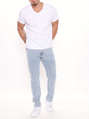 Men's Skinny Stretch Jeans Casual Slim Fit Denim Pants