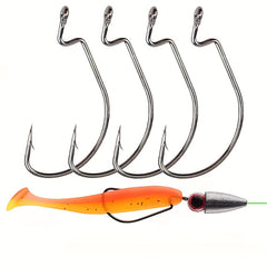 25pcs High Carbon Steel Crank Hooks Soft Lures Fishing Accessories Size 8-5/0