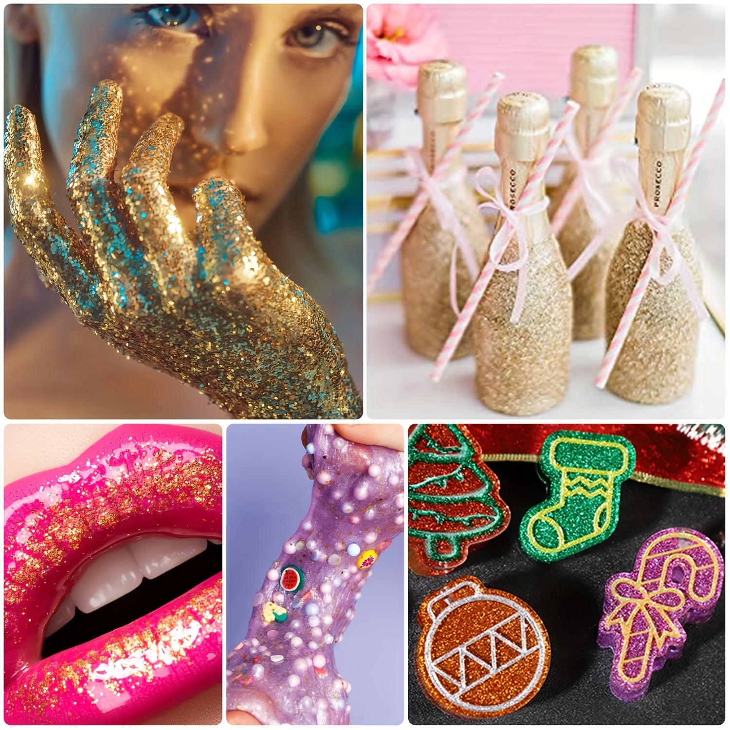7 Layer Glitter Nail Makeup Crafts DIY Body Makeup Material