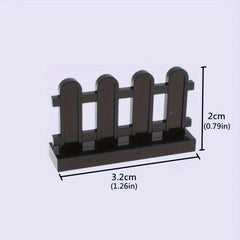 Wooden Building Blocks Set with Arch and Fence Pieces DIY Animal Scenes Farm