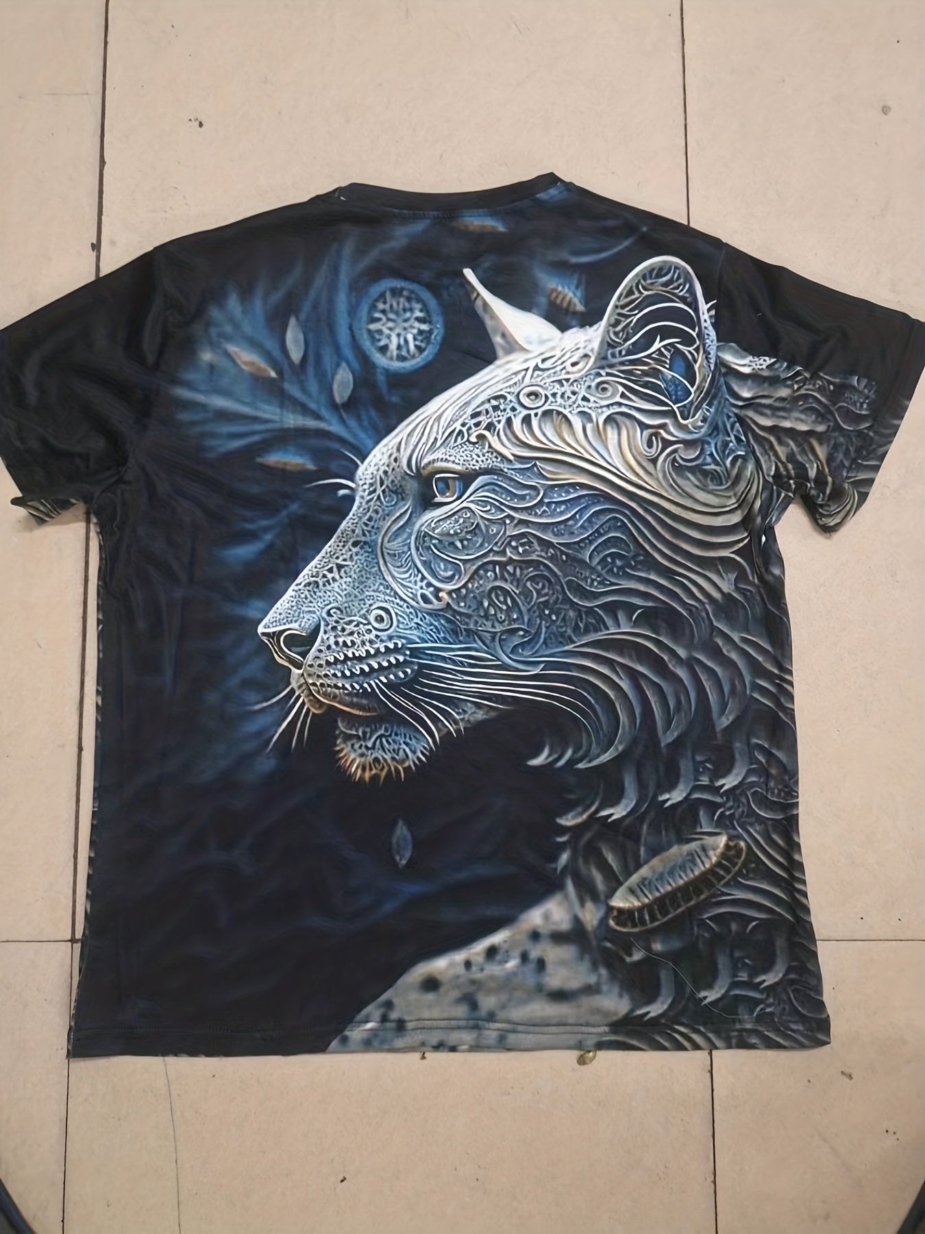 Men's Lion Graphic T Shirt - Breathable Summer Tee