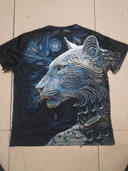 Men's Lion Graphic T Shirt - Breathable Summer Tee