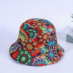 Unisex Green Sunshade Bucket Hat With Graffiti