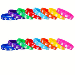 8pcs Colorful Silicone Bracelet Stretch Wristband Waterproof Wrist Band