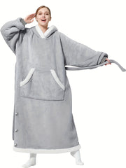 Women's Plus Size Sherpa Fleece Hooded Robe