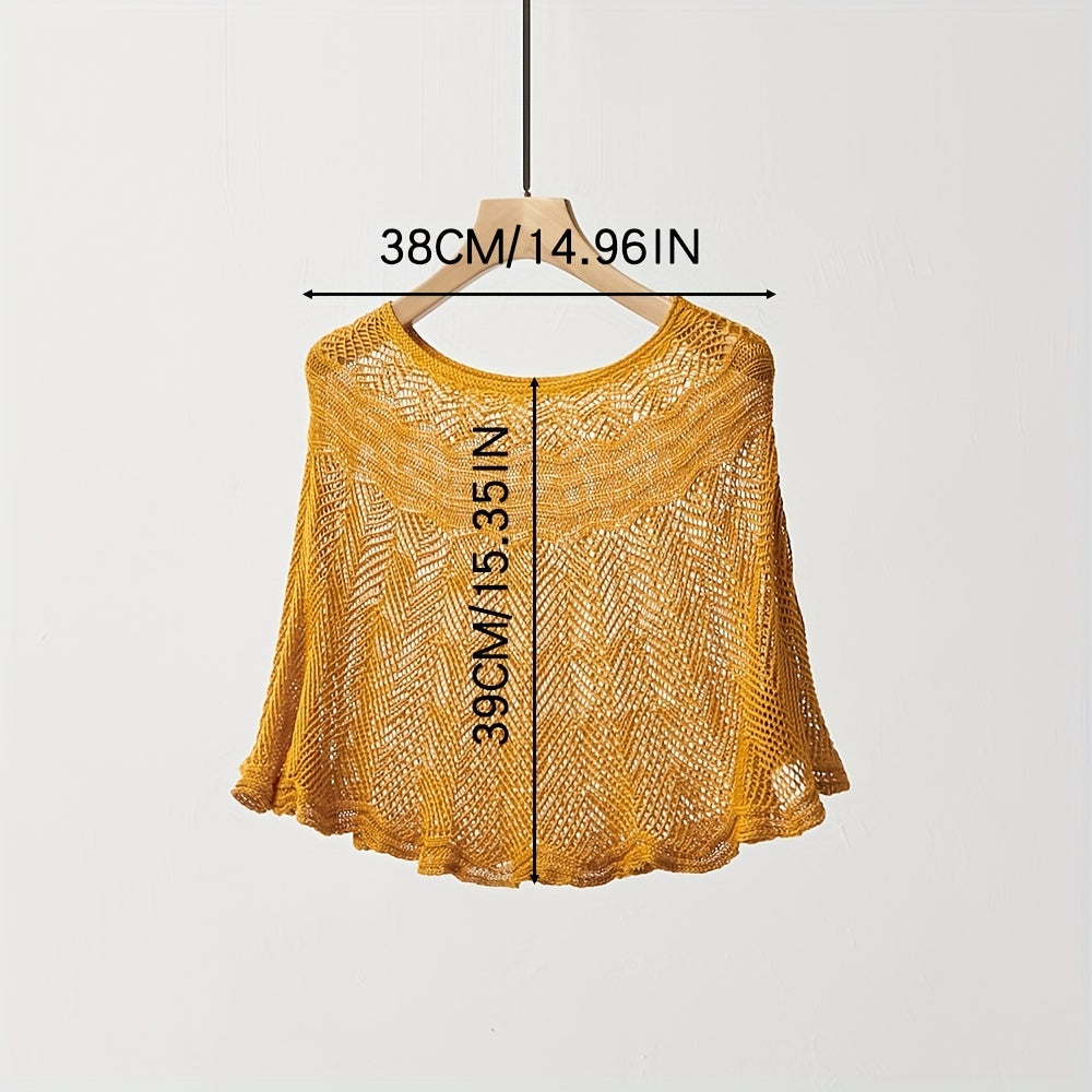 Vintage Knitted Shawl Solid Wraps Women Pullover Shrug Shawls
