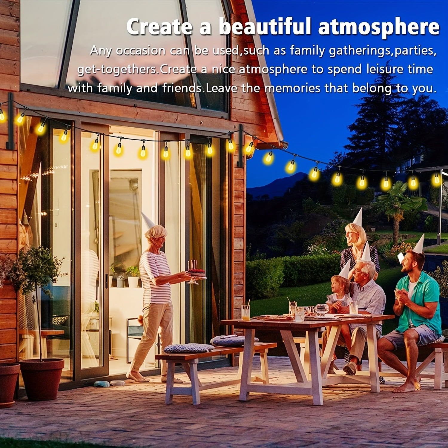 2pcs String Light Poles for Hanging Lights on Patio Fence Wall Garden