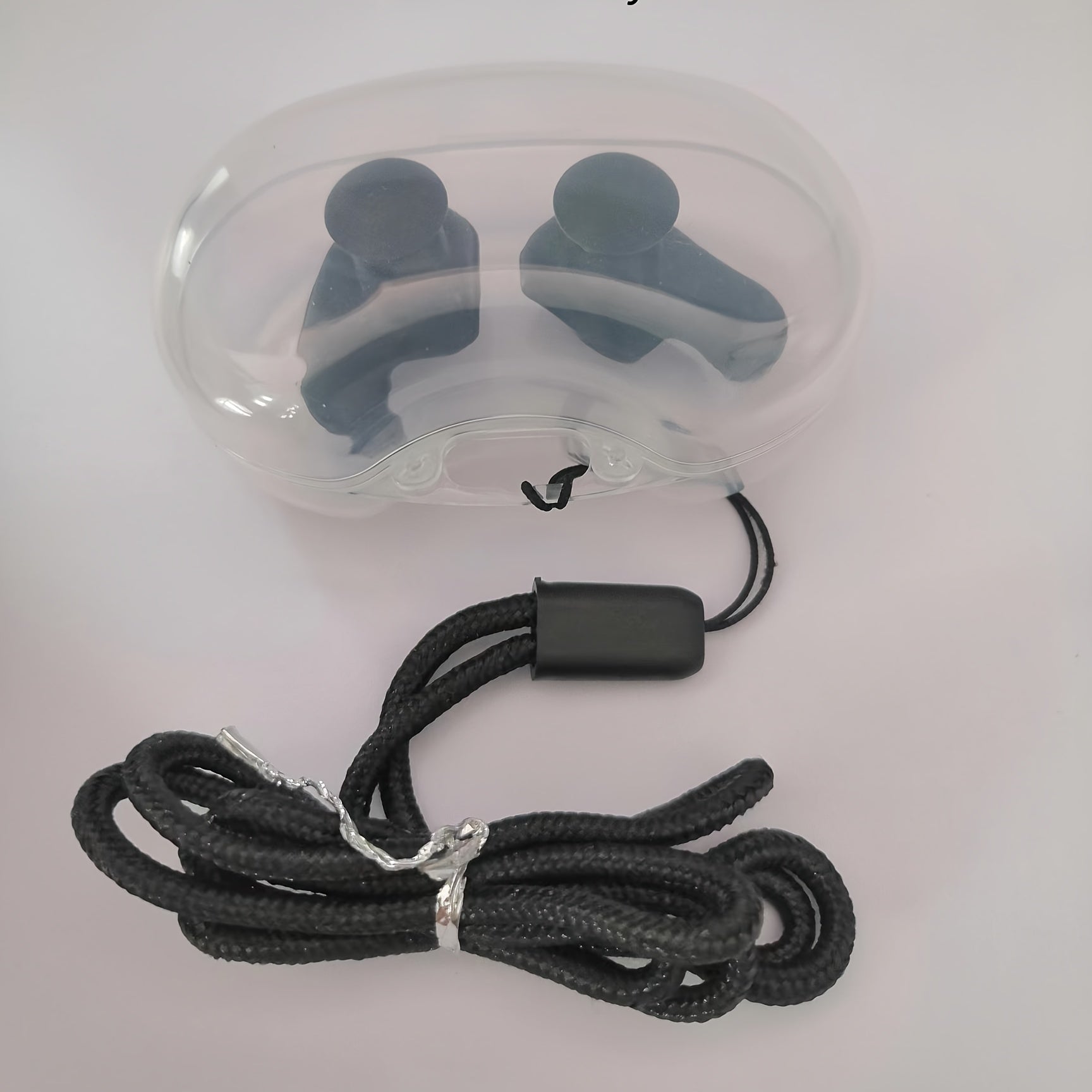 Anti-mute Earplugs w/ Lanyard for Learning Swimming