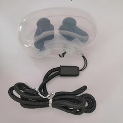 Anti-mute Earplugs w/ Lanyard for Learning Swimming