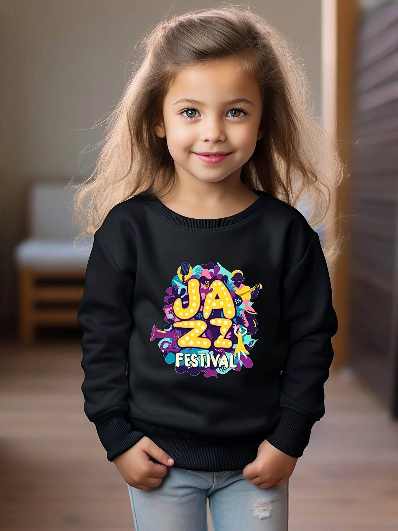 OERYUI Creative Jazz Graphic Sweatshirt for Kids