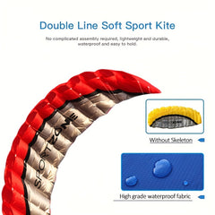 2.5m Parafoil Kite with Line Handle - Stunt Kite for Sports Beach