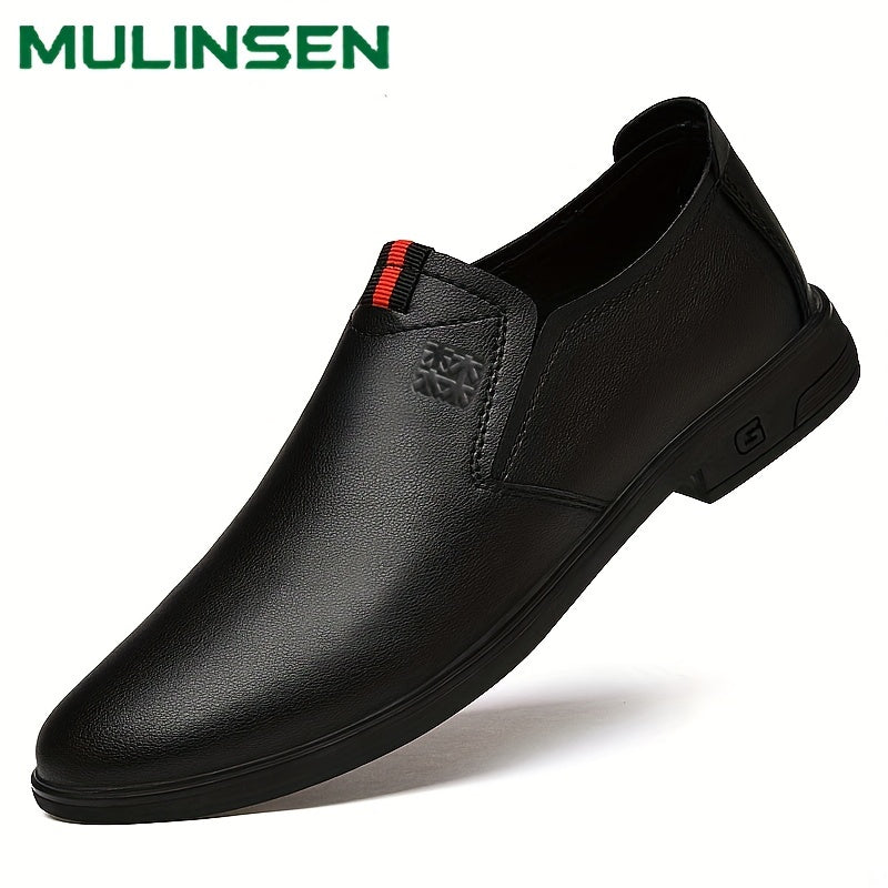 Men's No Tie Leather Slip On Shoes Smart Casual Outdoor Walking Shoes