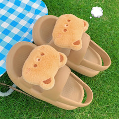Cartoon Bear Open Toe Sandals For Boys Breathable Lightweight Sandals