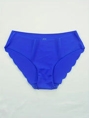 6 Pcs Women's Scallop Trim Bikini Panties Mid Low Waist Lingerie