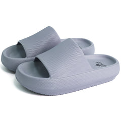 Men's Comfort Slide Slippers Cushioned Indoor Outdoor Grey