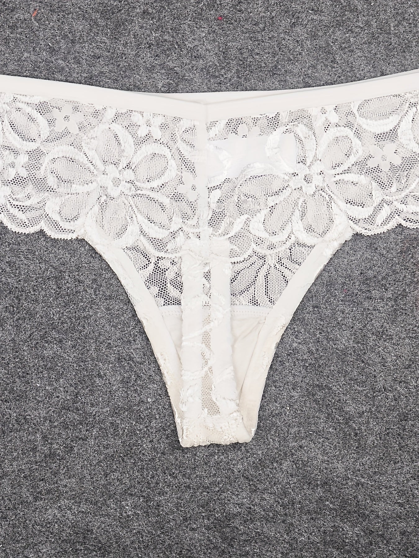 4pcs Floral Lace Thongs Soft & Comfy Stretch Panties Women's Lingerie