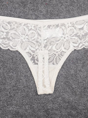 4pcs Floral Lace Thongs Soft & Comfy Stretch Panties Women's Lingerie