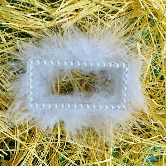 Feather Pearl Lashes Holder Acrylic Eyelash Case for Strip Packaging