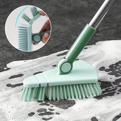 Long Handle Floor Brush Scrubber Swivel Cleaning Brush Bathroom Bristle Toilet