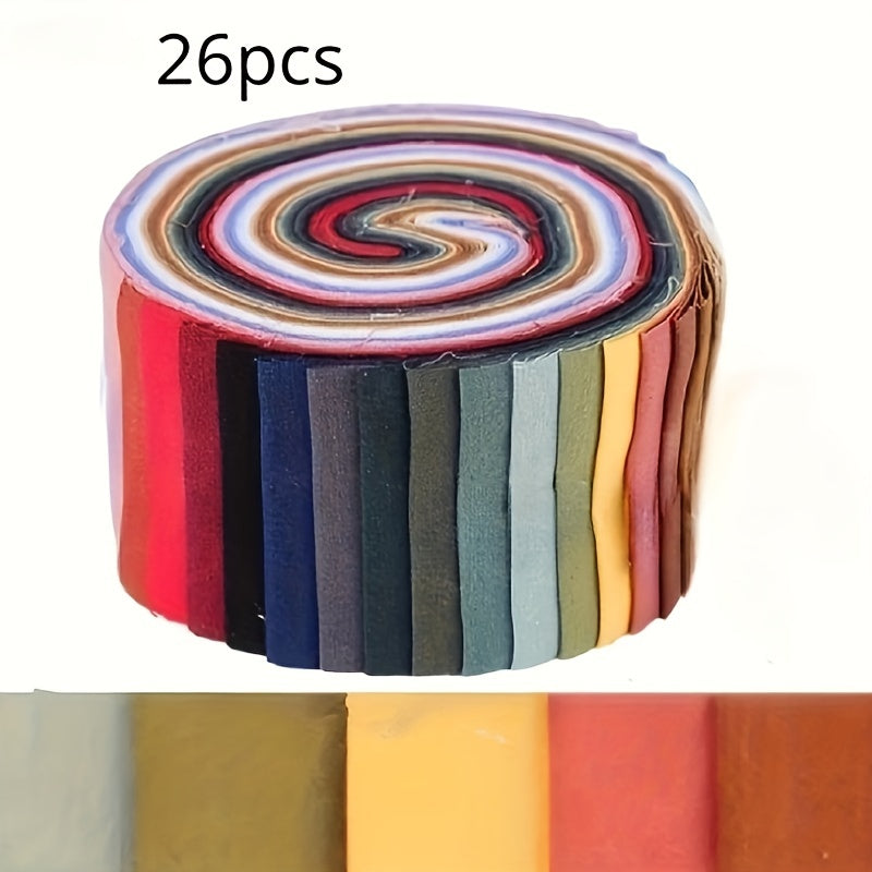 26pcs Cotton Fabric DIY Hair Ring Wind Bronzing Strip Roll Doll Patchwork