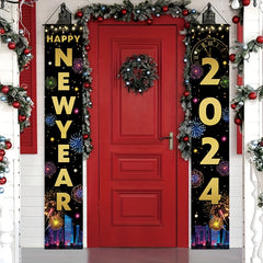 1pc New Year Door Banner Party Decoration Supplies Happy Year Party Background
