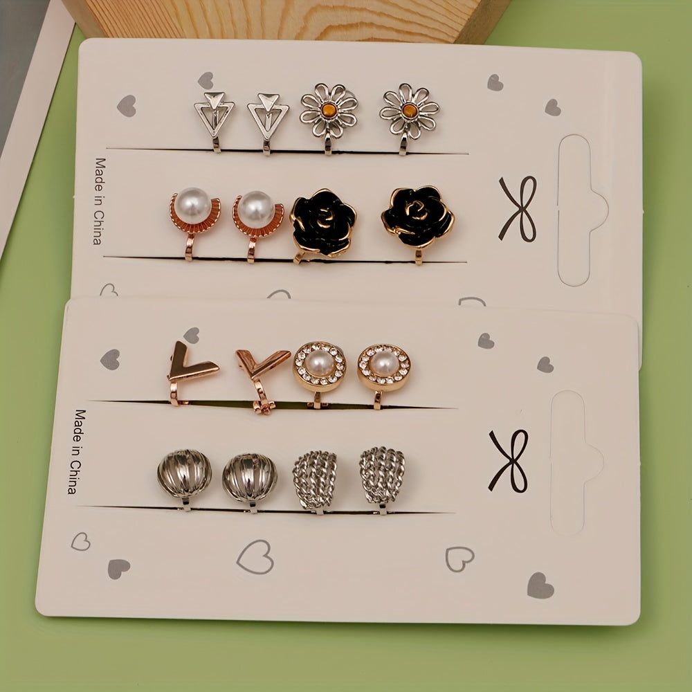 4 Pairs Hypoallergenic Ear Clips For Teens Girls Celtic Knot Gothic