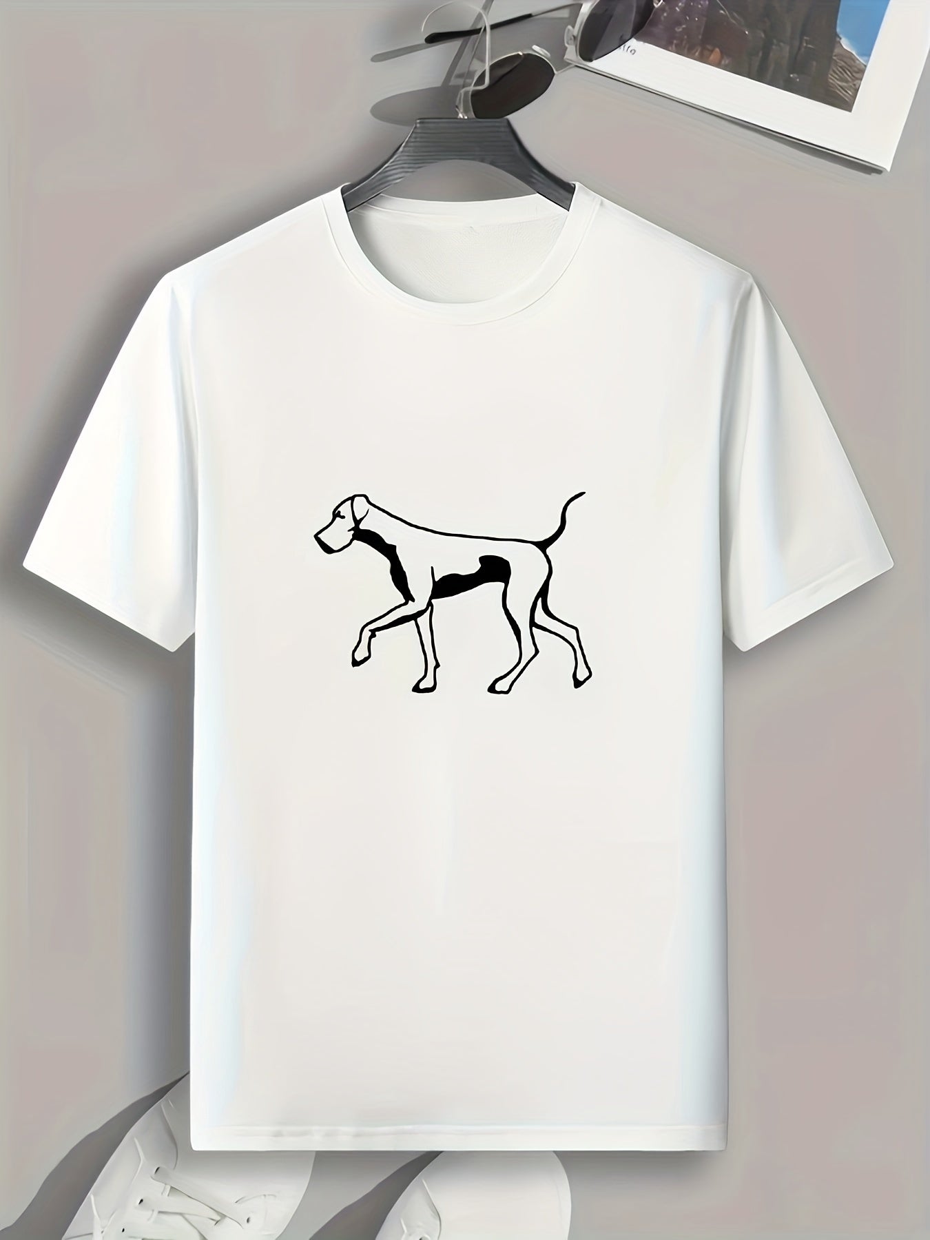 Dog Pattern Print Men's Comfy Sports T shirt Graphic Tee
