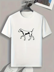Dog Pattern Print Men's Comfy Sports T shirt Graphic Tee