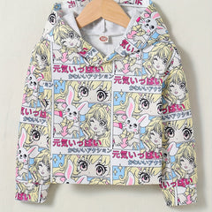 Girls' Anime Hooded Long Sleeve Sweatshirt Pullover Girl's Hoodie