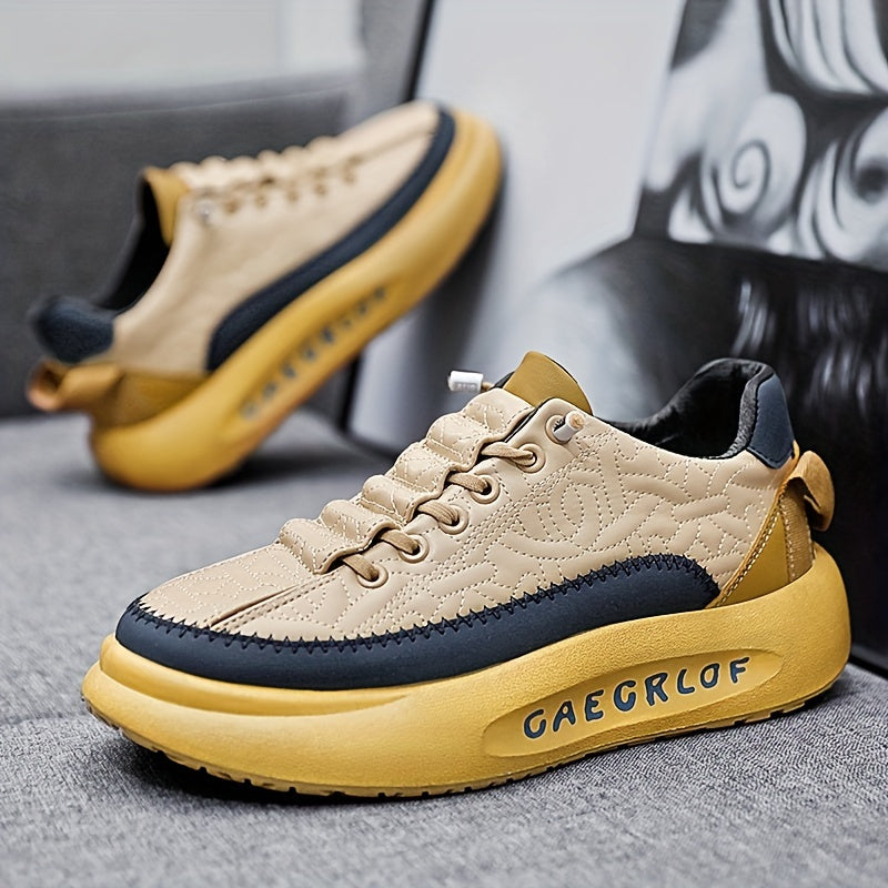 Men's Stitched Lace Up Chunky Sneakers Assorted Colors
