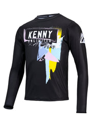 Men's Geometric Pattern Cycling Jersey - Moisture Wicking Long Sleeve Shirt