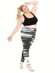 Colorblock Geometric Print Stretch Leggings