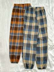 2pcs Plaid Sleep Bottoms Elastic Waistband Pants Women's Sleepwear